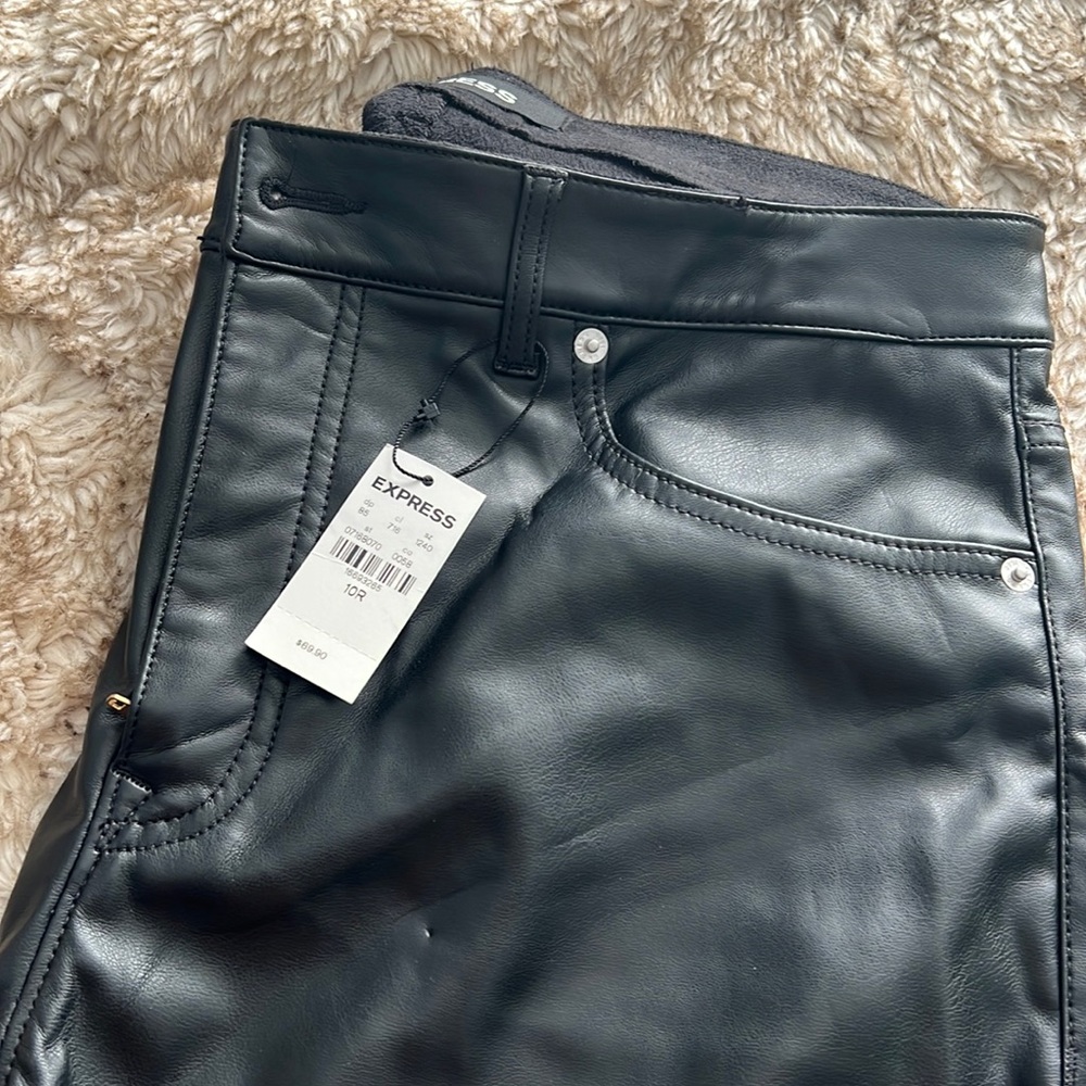 Express black leather pants